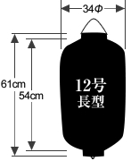 12号長型提灯サイズ表